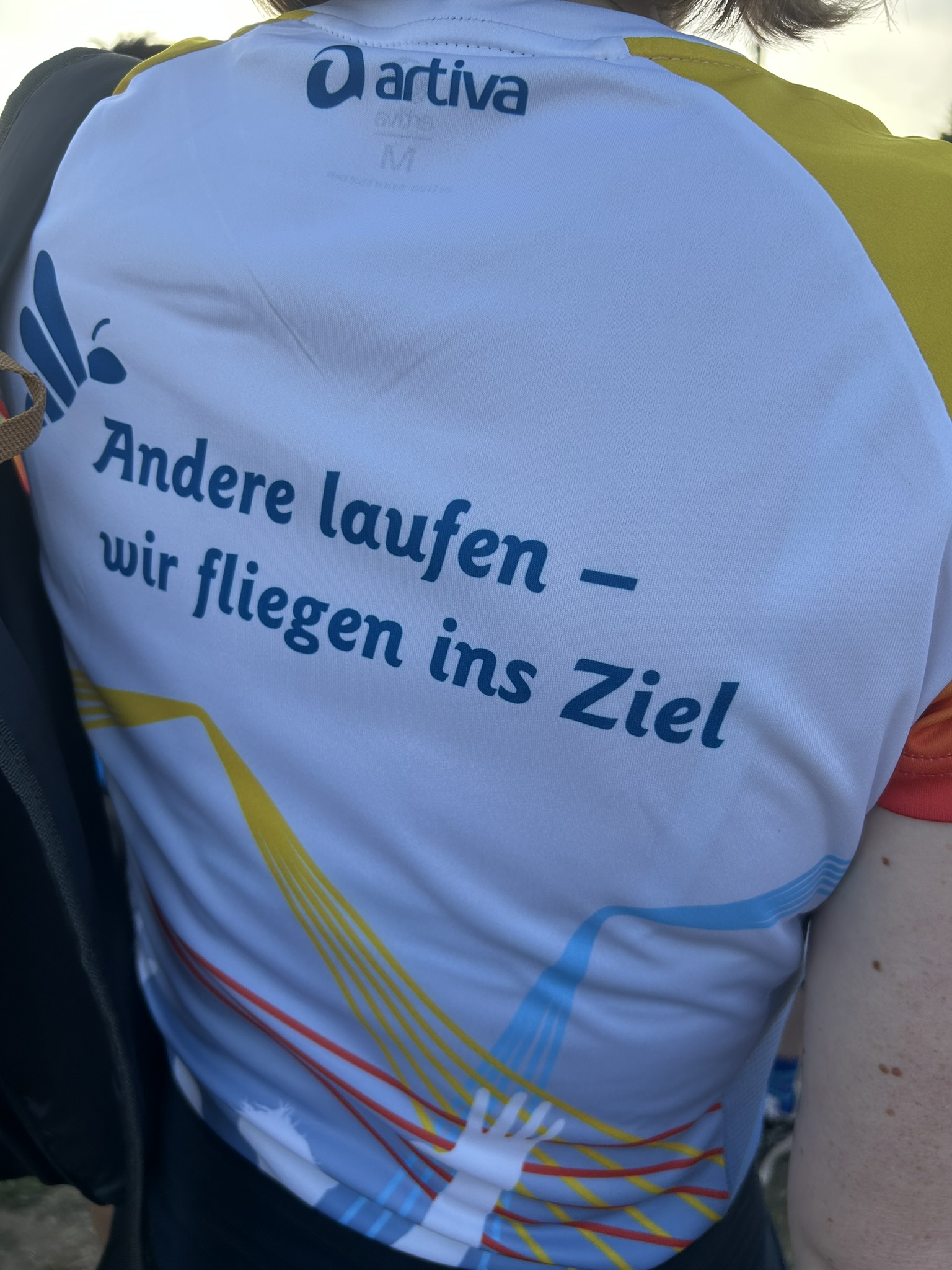 Motto von RWS beim leipziger Firmenlauf: Andere laufen, wir fliegen ins Ziel