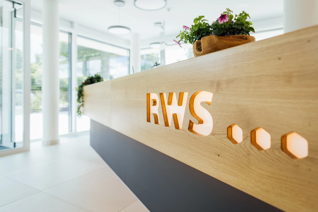 Innenansicht Rezeption der Firmenzentrale der RWS Gebäudeservice GmbH in der Seehausener Straße in Leipzig